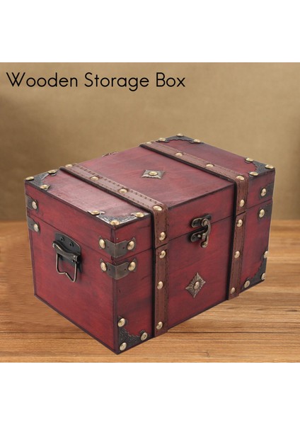 Retro Hazine Sandığı Eski Ahşap Saklama Kutusu Antika Tarzı Takı Organizatör Mücevher Kutusu Biblo Kutusu Büyük (Yurt Dışından) modelleri