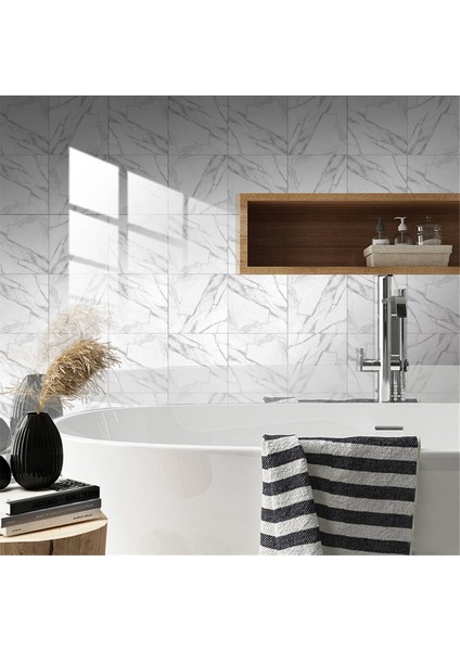 Mermer Dekoratif Yapışkanlı Fayans Çıkartmaları Fmor Banyo ve Mutfak Fayans Çıkartmaları, Su Geçirmez Kendinden Yapışkanlı Dekorasyon cm (Yurt Dışından) fiyatları