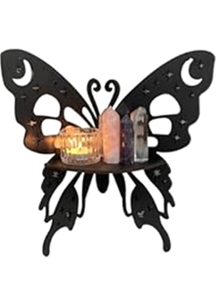 Kelebek Sergileme Rafı, Ahşap Yüzen Raflar, Duvar Köşe Rafı, Şık Köşe Rafları, Kelebek Köşe Rafı (Yurt Dışından)