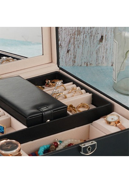 Çok Işlevli Mücevher Saklama Kutusu Yüzük Küpe Mücevher Kutusu Saat Kolye Bilezik Mücevher Kutusu (Yurt Dışından) fiyatları