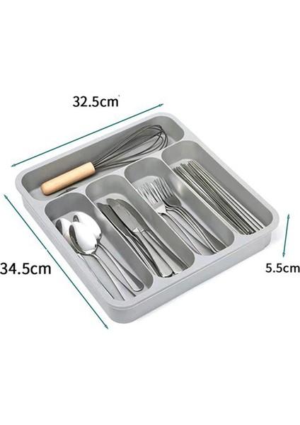 Çekmece Için Plastik Çatal Bıçak Tepsisi, Mutfak Için Alet Çatal Bıçak Takımı Sofra Takımı Düzenleyici, Standart Çekmeceye Uygun, 5 Bölmeli (Yurt Dışından) indirimleri