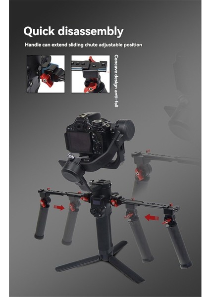 Djı Ronin Rs2/3/4 Için Gimbal El Tutacağı Katlanabilir Karbon Sap Tutacağı 180 Ayarlanabilir Sabitleyici Braketi Djı Rs2/3/4 B (Yurt Dışından) modelleri