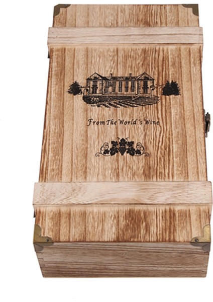 Vintage Ahşap 2 Kırmızı Şarap Şişesi Kutusu Taşıyıcı Sandık Vaka Depolama Taşıma Ekran Tutucu Doğum Günü Partisi Noel Hediyesi (Yurt Dışından) fiyatları