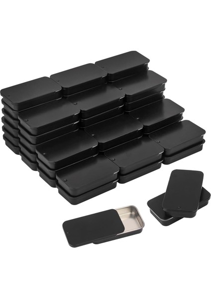 50 Adet 2.36X1.3X0.43 Inç, Sürgülü Üstlü Teneke Kutular, Teneke Kutu Konteyner, Küçük Eşyalar Için Kapaklı Saklama Kutuları (Yurt Dışından)