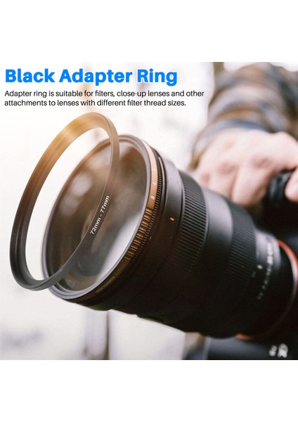 72MM-77MM Kamera Lensi Step Up Filtre Siyah Metal Adaptör Halkası (Yurt Dışından) indirimleri