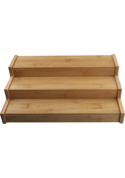 3 Katlı Genişletilemeyen Bambu Baharat Rafı Basamaklı Raf Dolap Düzenleyici (Yurt Dışından)