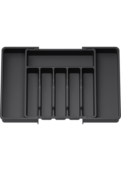 Çatal Bıçak Takımı Çekmecesi Düzenleyici, Mutfak Için Genişletilebilir Gereç Tepsisi, Ayarlanabilir Gümüş Takım ve Sofra Takımı Tutucu Siyah (Yurt Dışından)