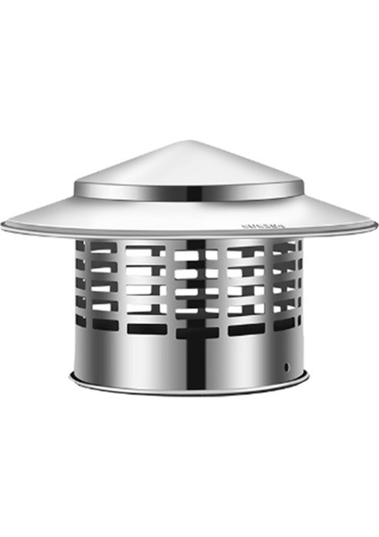 Yuvarlak Baca Başlığı Paslanmaz Çelik Konik Üst Baca Başlığı Ekranlı Dış Çatı Şömine Ekran Kapağı B (Yurt Dışından)