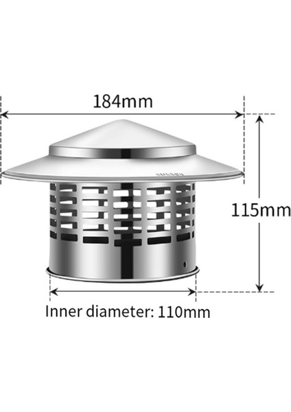 Yuvarlak Baca Başlığı Paslanmaz Çelik Konik Üst Baca Başlığı Ekranlı Dış Çatı Şömine Ekran Kapağı B (Yurt Dışından) fiyatları