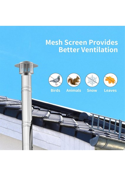 Yuvarlak Baca Başlığı Paslanmaz Çelik Konik Üst Baca Başlığı Ekranlı Dış Çatı Şömine Ekran Kapağı B (Yurt Dışından) indirimleri