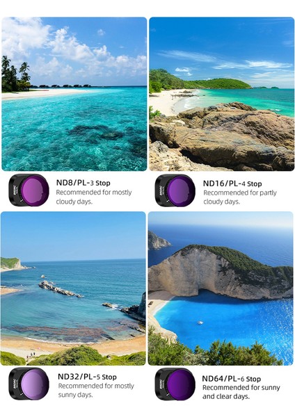 Brdrc Filtre Dji Mını 4 Pro Filtre Profesyonel Lens ND8PL ND16PL ND32PL ND64PL Filtre Seti Kamera Lens Aksesuarları (Yurt Dışından) fiyatları