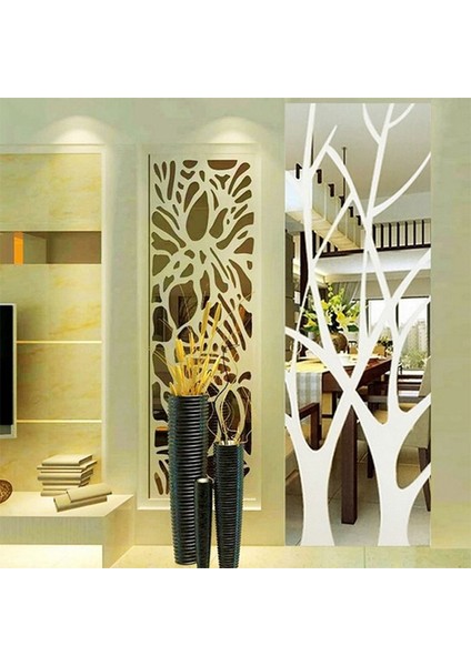 3D Akrilik Ağaç Ayna Duvar Sticker Çıkarılabilir Dıy Sanat Çıkartması Ev Dekor Duvar 100X28 cm (Yurt Dışından) fiyatları