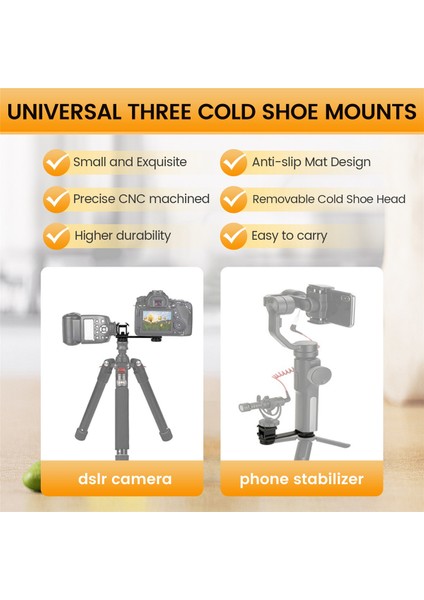 Üçlü Soğuk Ayakkabı Montajı Evrensel Uzatma Braketi Tutucu Adaptörü LED Video Işığı Dslr Telefon Gimbal Sabitleyici (Yurt Dışından) indirimleri