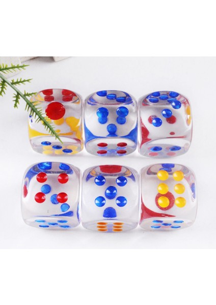 Renkli Noktalı 25MM Jumbo Zar, 6 Taraflı Şeffaf Zar, Farkle Için Eğlenceli Altı Taraflı Oyun Zarı, Diğer Zar Oyunları, 10 Adet (Yurt Dışından) fırsatları
