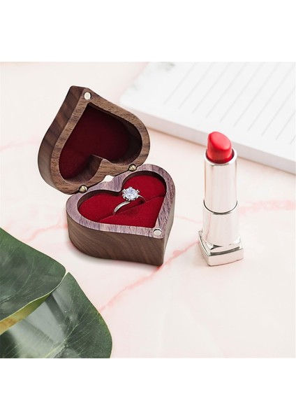 Kalp Şeklinde Yüzük Kutusu Ahşap Yüzük Mücevher Kutusu Romantik Evlilik Yüzüğü Tutucu Nişan Yüzüğü Kutusu Teklif Yıldönümü, D (Yurt Dışından) indirimleri