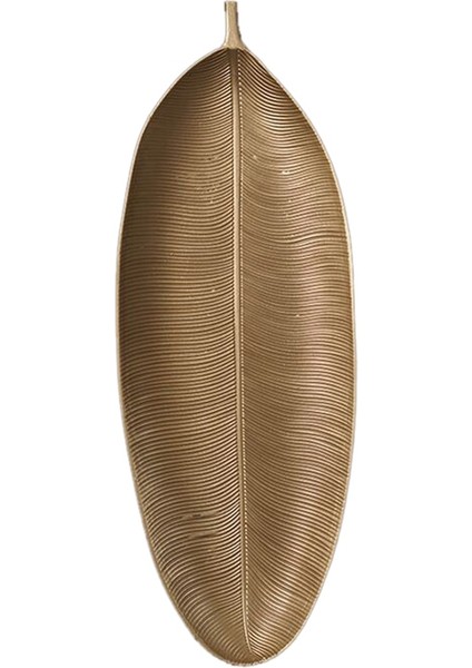 Nordic Dekoratif Tepsi Altın Yaprak Şekli Servis Tepsisi Mücevher Paleti Meyve Atıştırmalık Tabağı Masa Depolama Düzenleyici (Büyük) (Yurt Dışından)