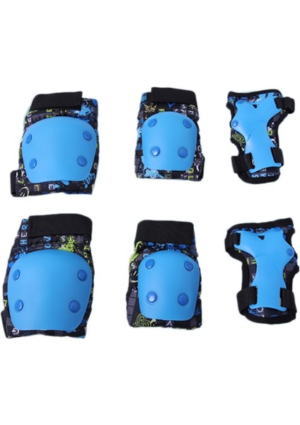6 Adet Paten Kaykay Çocuk Dirsek Dizlik Bilek Koruyucuları Koruyucu Ekipman Seti Spor Açık Hava Hediye Mavi M (Yurt Dışından) indirimleri