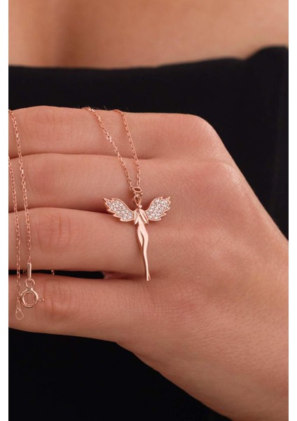 Melek Figürlü Gümüş Kolye