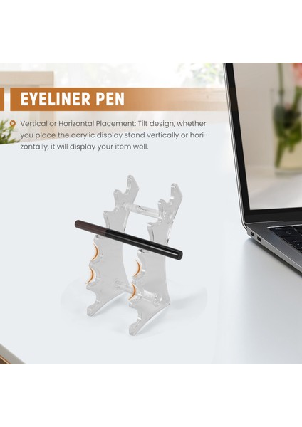 Akrilik 6 Yuvalı Ekran Standı, Kaş Dolma Kalem Kalem Takı Makyaj Fırça Raf Ev Ofis Mağaza Kullanımı Için Organizatör Tutucu, Şeffaf (Yurt Dışından) indirimleri