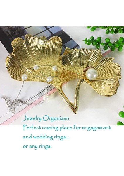 Altın Yaprak Ginkgo Biloba Yaprağı Dekoratif Tepsi Altın Takı Tepsi Masası Dekoratif Bulaşık Organizatör Tepsi Yüzük Kolye (Yurt Dışından) fiyatları