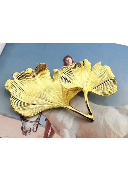 Altın Yaprak Ginkgo Biloba Yaprağı Dekoratif Tepsi Altın Takı Tepsi Masası Dekoratif Bulaşık Organizatör Tepsi Yüzük Kolye (Yurt Dışından) fırsatları