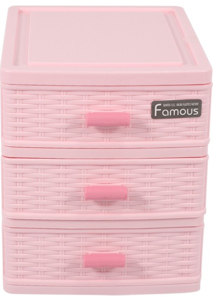 Plastik Çekmeceli Tasarımlı 3 Bölmeli Takı Saklama Kutusu Pembe (Yurt Dışından) modelleri