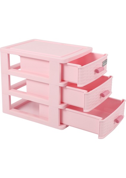 Plastik Çekmeceli Tasarımlı 3 Bölmeli Takı Saklama Kutusu Pembe (Yurt Dışından) fırsatları