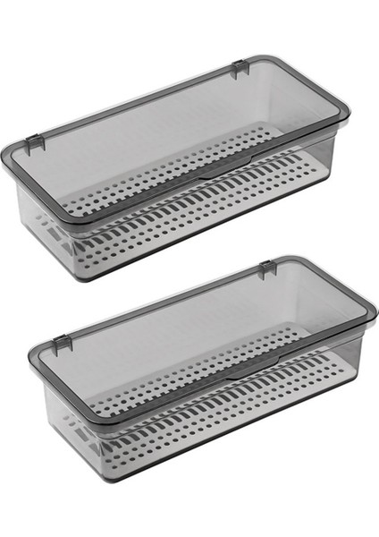 Kapaklı Çatal Bıçak Tepsisi, Kapaklı Alet Saklama Plastik Çatal Bıçak Tepsisi, Çatal Bıçak Çekmecesi Düzenleyici Alet Saklama Kabı B (Yurt Dışından)