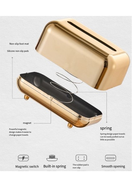 Lüks Altın Doku Kutuları Depolama Peçete Tutucu Kağıt Kutusu Organizatör Süsleme Zanaat Masaüstü (Yurt Dışından) indirimleri