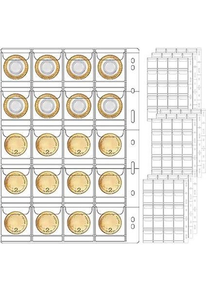 10 Cep Para Toplama Sayfaları, Para Albümü Için 9 Delikli, Çoğu Para Damga Rozeti Vb Için Kollu Toplama (Yurt Dışından)