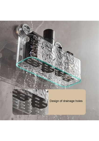 1 Adet Döner Vakumlu Saklama Rafı Banyo Deliksiz Duvara Monte Düzenleme ve Saklama Kutusu Şeffaf-Gri, L (Yurt Dışından) fırsatları