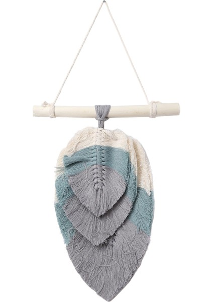 Çok Renkli Yaprak Şekilli Makrome Duvar Askısı Pamuklu Dokuma El Yapımı Duvar Dekoru Yatak Odası Ev Dekorasyonu C (Yurt Dışından)