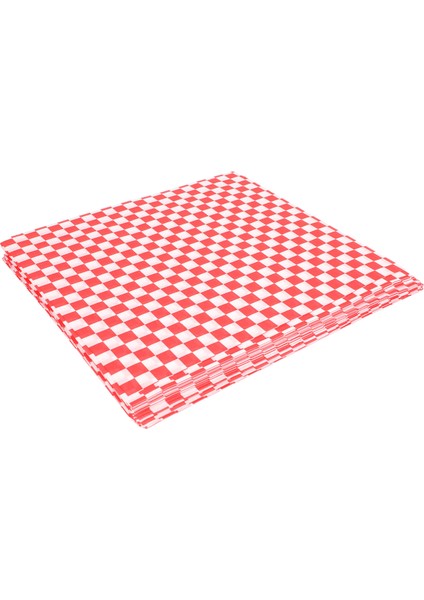 100 Pcs Kareli Şarküteri Şeker Sepeti Astarı Gıda Ambalaj Kağıtları, Yağ Kovucu, Sandviç Burger Ambalajı, Kırmızı ve Beyaz (Yurt Dışından)