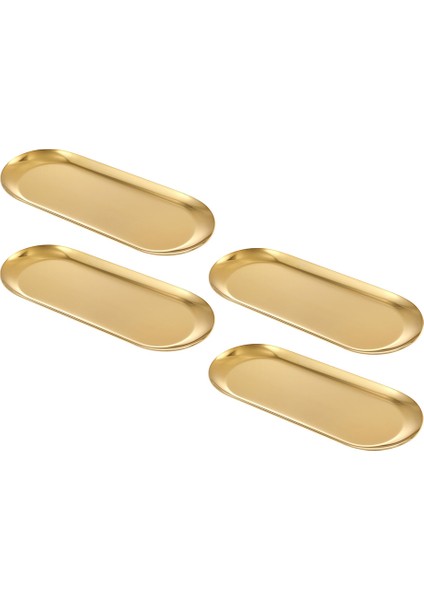 4pcs Paslanmaz Çelik Dekoratif Tepsi, Dresser Tezgahı Için Banyo Vanity Tepsisi, Sabunluklar Için Mutfak Lavabo Tepsisi (Yurt Dışından)