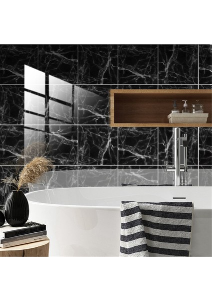 Mermer Dekoratif Yapışkanlı Fayans Çıkartmaları Banyo ve Mutfak Fayans Çıkartmaları, Su Geçirmez Kendinden Yapışkanlı Dekorasyon Bs (Yurt Dışından) fiyatları