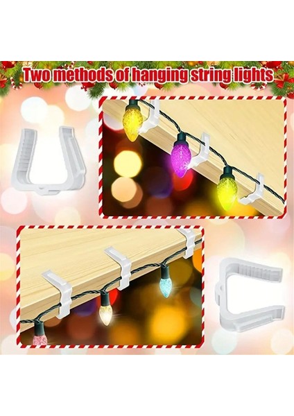 50 Adet Noel Işık Askılı Kancalar 1 5/8 Inç Fasya Panoları Klipler Hava Koşullarına Dayanıklı Plastik Açık Tatil Işıklı Uyarı Işareti (Yurt Dışından) fiyatları