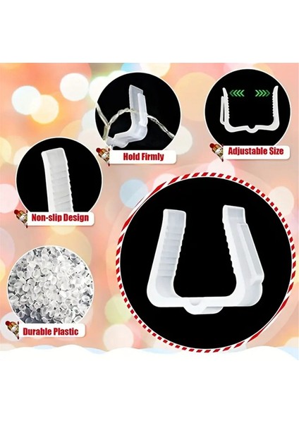 50 Adet Noel Işık Askılı Kancalar 1 5/8 Inç Fasya Panoları Klipler Hava Koşullarına Dayanıklı Plastik Açık Tatil Işıklı Uyarı Işareti (Yurt Dışından) modelleri