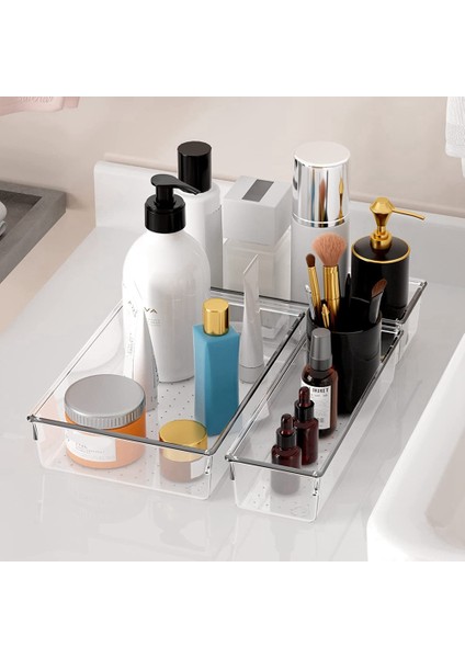 16 Pcs Şeffaf Plastik Çekmece Organizatör Seti, Kaymaz/çatlak Banyo Vanity Çekmece Organizatör Tepsileri Bölücüler (Yurt Dışından) modelleri