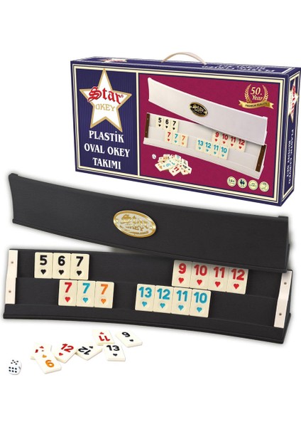 Star Plastik Oval Okey Takımı Koyu Renk