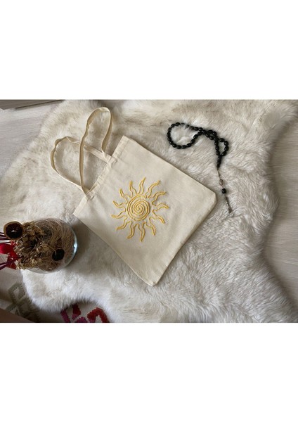 Güneş Deseni Punch Nakış Işleme Bez Çanta 35X40, Şık ve Kullanışlı Hediye Seçeneği fiyatları