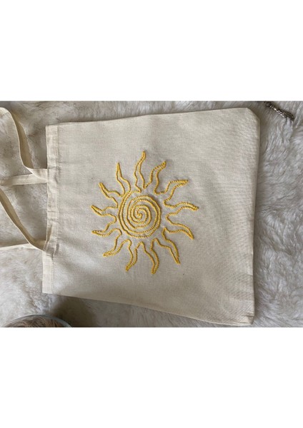 Güneş Deseni Punch Nakış Işleme Bez Çanta 35X40, Şık ve Kullanışlı Hediye Seçeneği modelleri