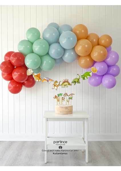Dinozor Konseptli Doğum Günü Balon Zincir Seti Dinozor Tema Balon Zinciri