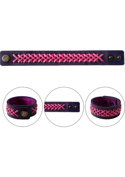 El Işçiliği Hakiki Deri Kadın Bileklik Mor Zarif ve Şık Tasarım fiyatları