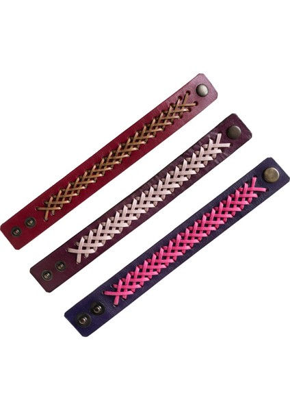 El Işçiliği Hakiki Deri Kadın Bileklik Mor Zarif ve Şık Tasarım fırsatları