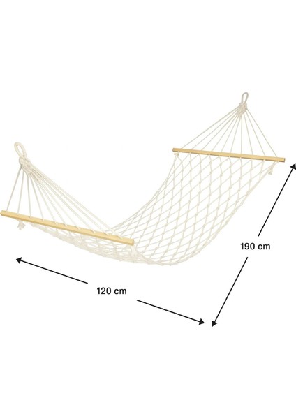Çift Kişilik Pamuklu Hamak | El Örgüsü Bağlama Ipli 120X190 cm | 300 kg Taşıma Kapasiteli Bahçe Balkon Kamp Salıncağı