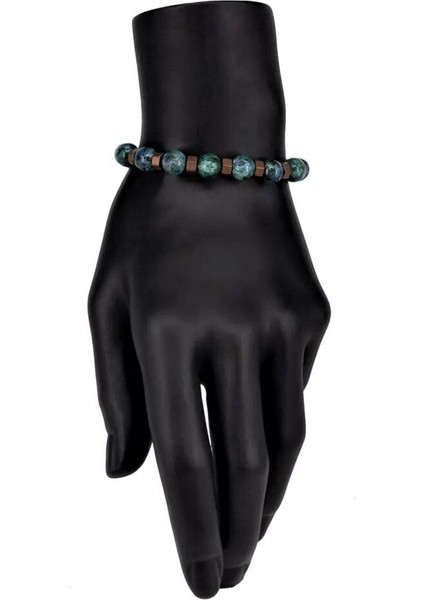 Yeşil Jade ve Hematit Doğal Taş Bileklik, El Işçiliği