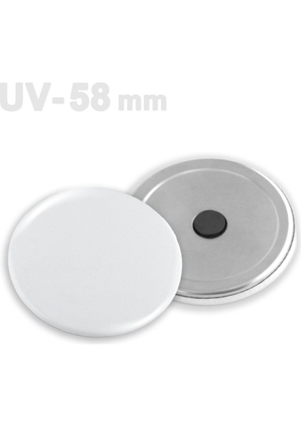 58 mm Uv Baskıya Uygun Buton Sade Magnet VG58UVBS