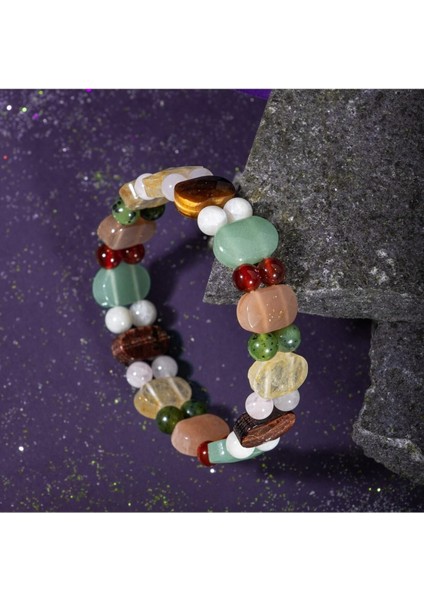 Ikizler Burcu Için Renkli Doğal Taş El Yapımı Geniş Bileklik indirimleri