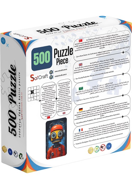 500 Parça Puzzle Kırmızı Astronot Kıyafeti, Robot Dijital Sanat Modern Bilim Kurgu fiyatları