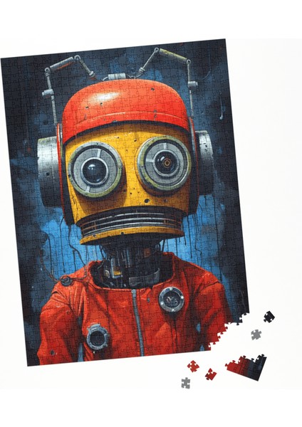 500 Parça Puzzle Kırmızı Astronot Kıyafeti, Robot Dijital Sanat Modern Bilim Kurgu indirimleri